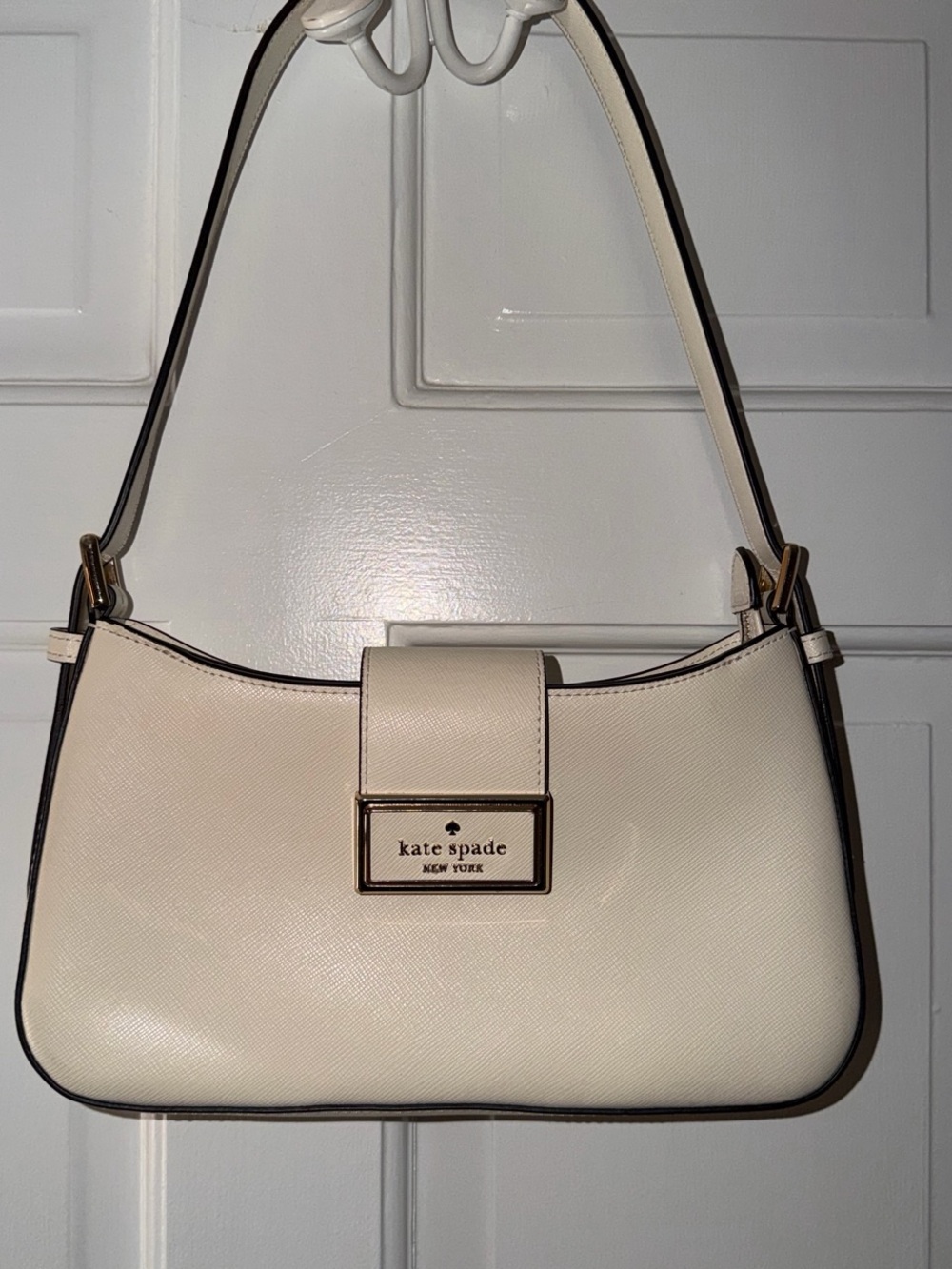 kate spade Cream Shoulder Bag with Gold-Tone Accent